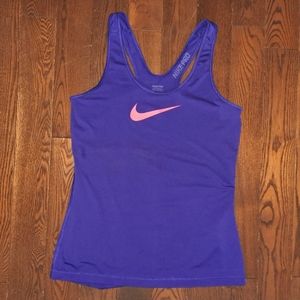 💜 Nike Pro Tank, Purple + Pink, Size Medium